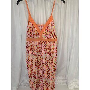 Colorful Spaghetti Strap Polka Dot Nightgown